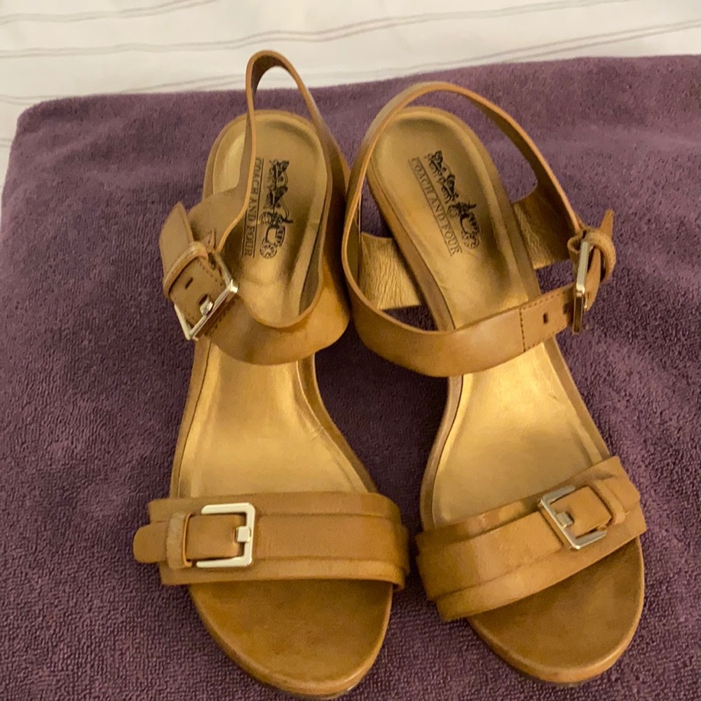 Coach heels Tan color size 7 1/2